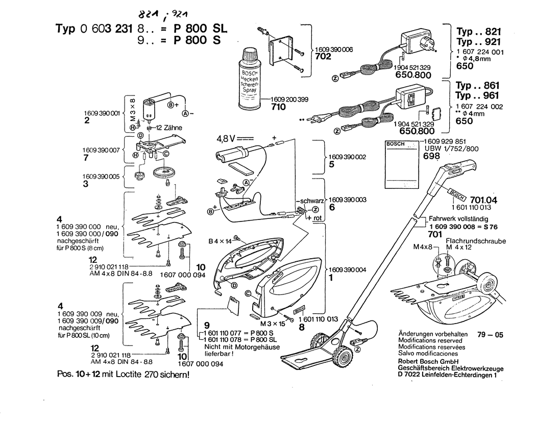 Bosch P 800 SL / 0603231821 / --- Spare Parts