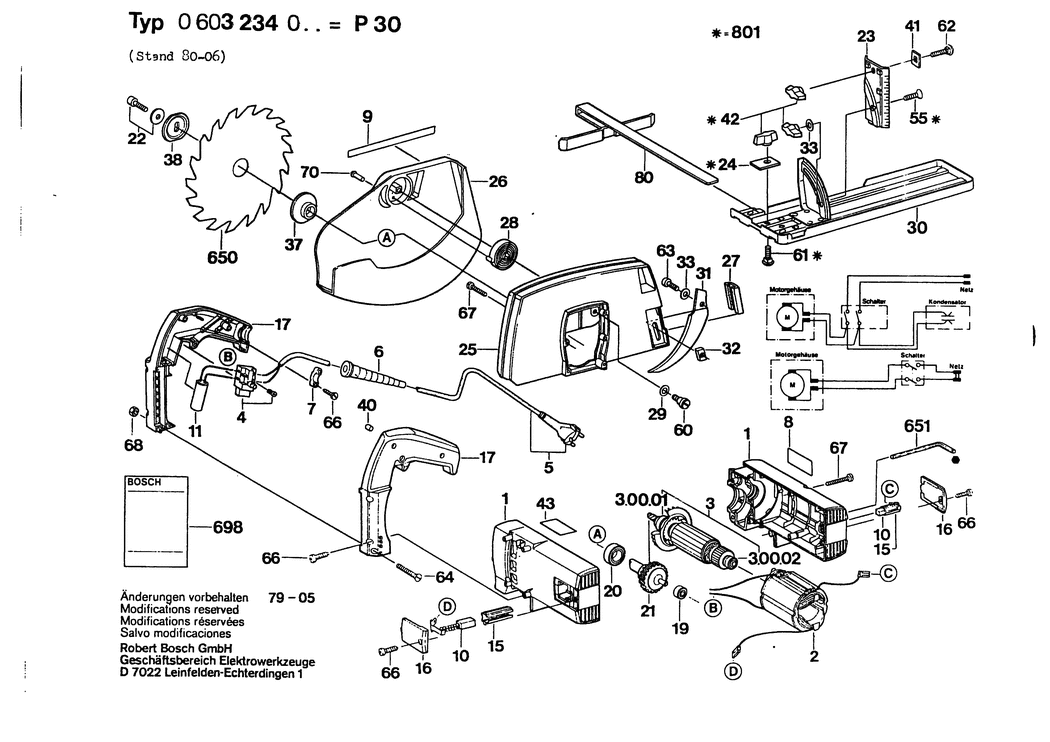 Bosch ---- / 0603234003 / EU 220 Volt Spare Parts