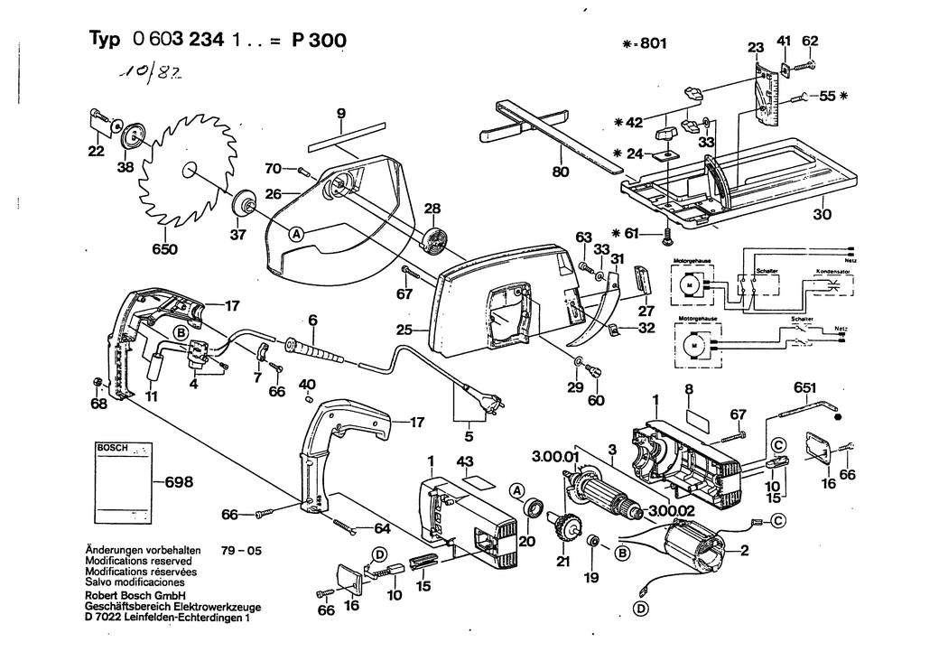 Bosch ---- / 0603234103 / EU 220 Volt Spare Parts