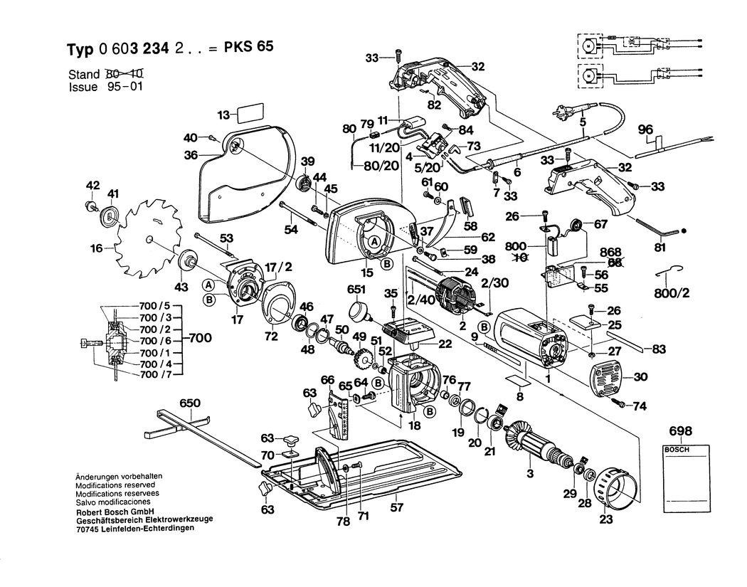 Bosch ---- / 0603234203 / EU 220 Volt Spare Parts