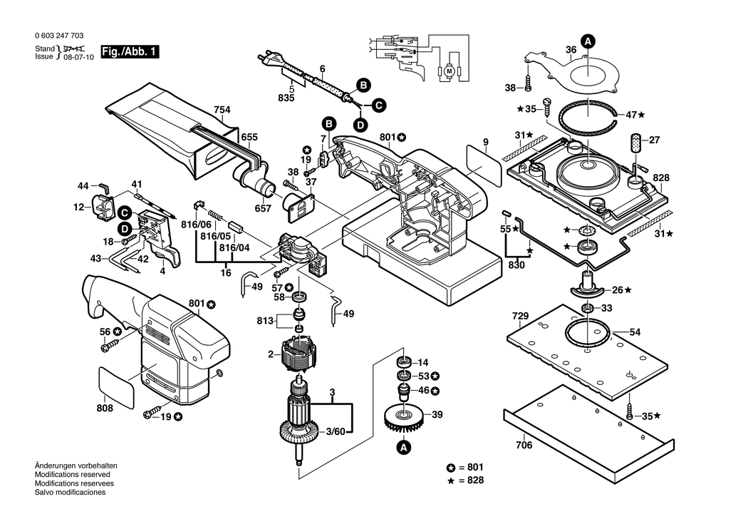 Bosch PSS 23 AE / 0603247732 / CH 230 Volt Spare Parts