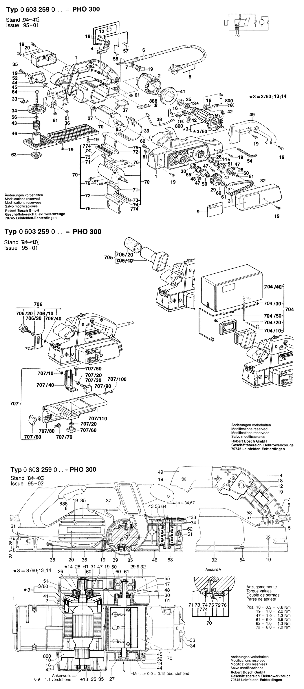 Bosch PHO 300 / 0603259003 / EU 230 Volt Spare Parts