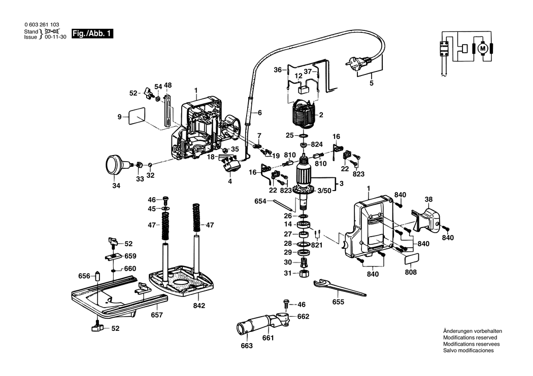 Bosch POF 400 / 0603261132 / CH 220 Volt Spare Parts