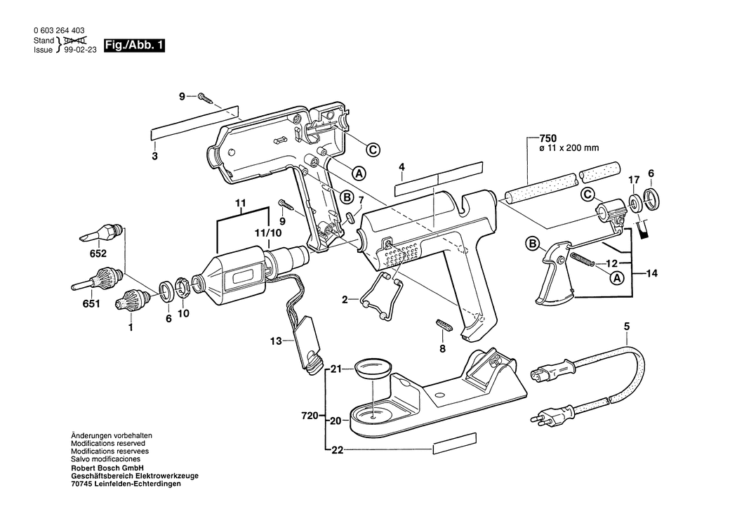 Bosch PKP 30 LE / 0603264403 / EU 230 Volt Spare Parts