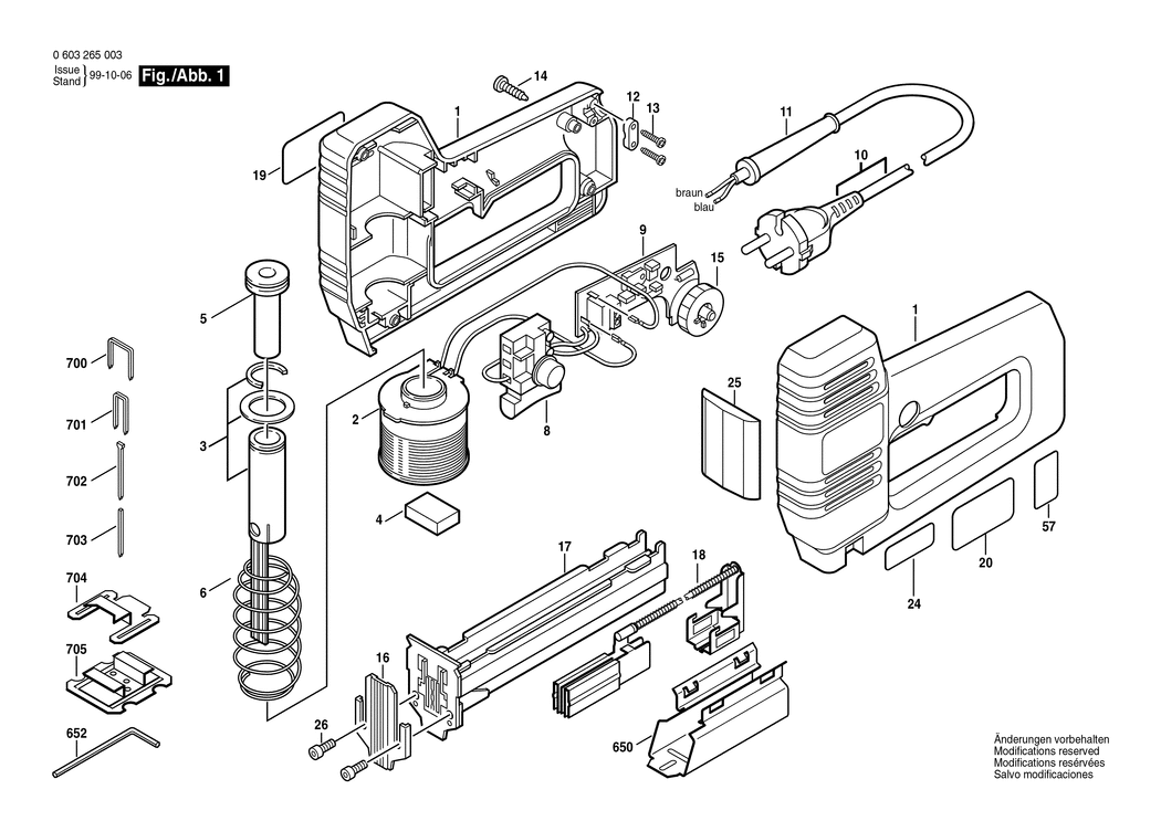 Bosch PTK 19 E / 0603265048 / F 220 Volt Spare Parts