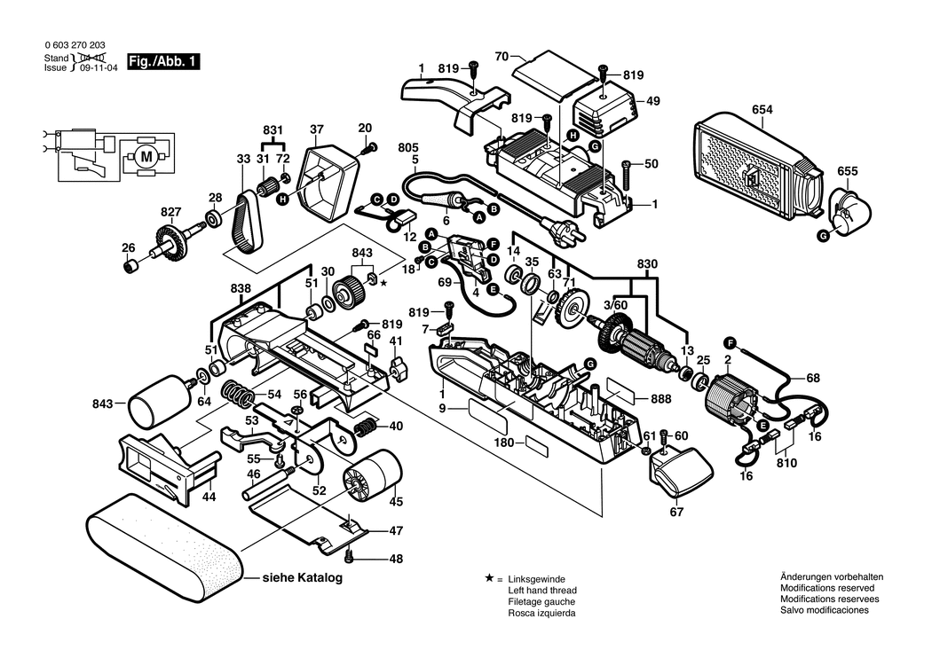 Bosch PBS 75 A / 0603270203 / EU 230 Volt Spare Parts