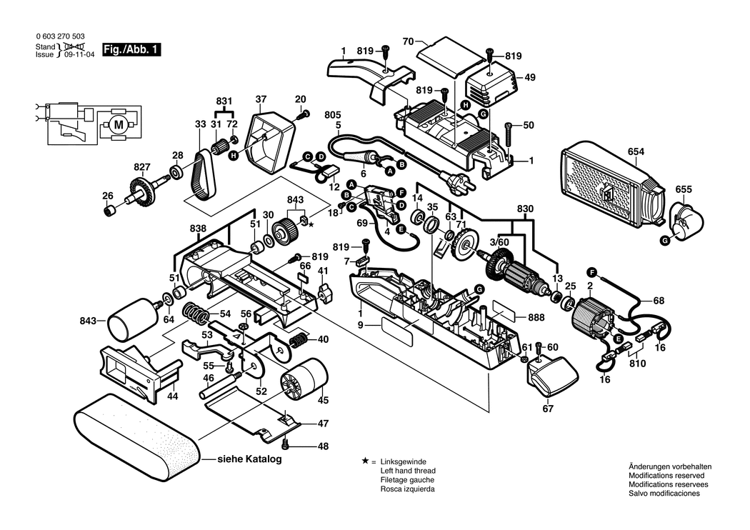 Bosch PBS 75 AE / 0603270542 / GB 230 Volt Spare Parts