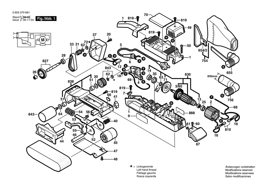 Bosch PBS 75 / 0603270661 / CH 230 Volt Spare Parts