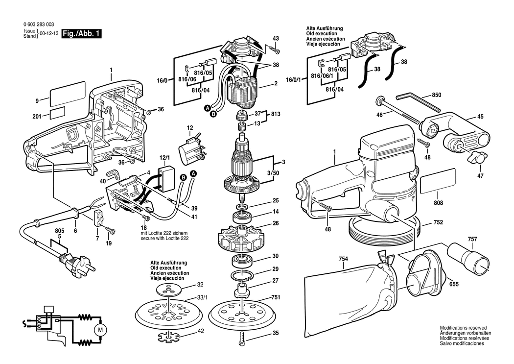 Bosch PEX 125 A / 0603283003 / EU 220 Volt Spare Parts