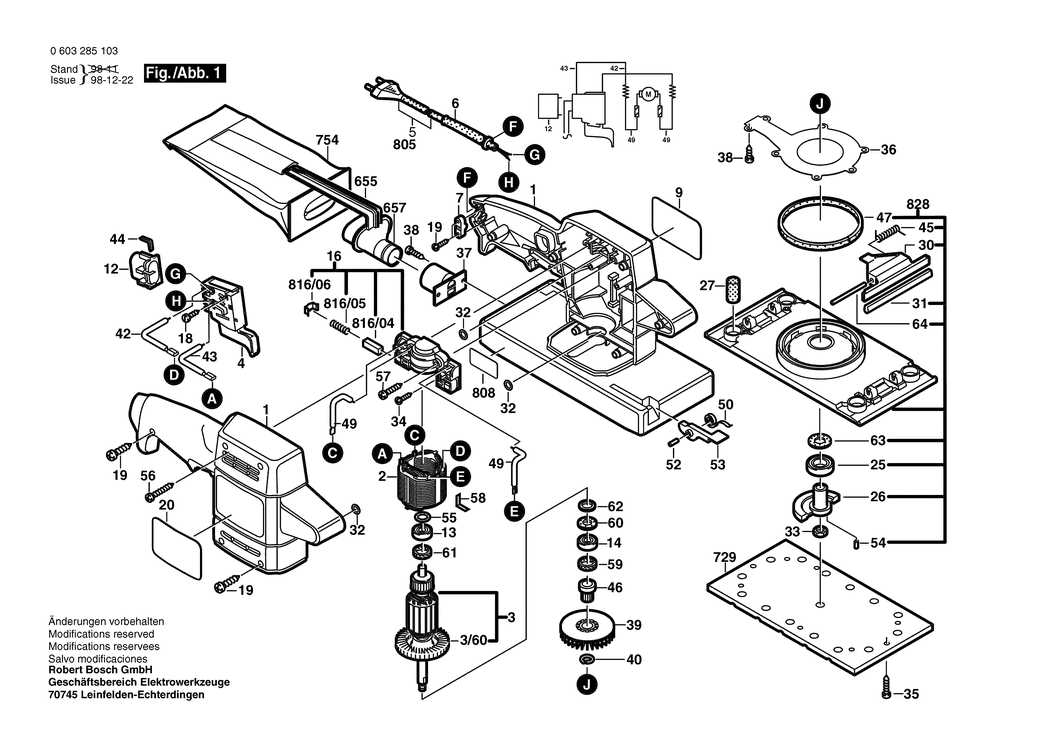 Bosch PSS 28 A / 0603285103 / EU 230 Volt Spare Parts