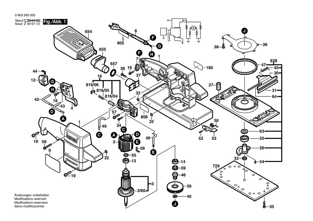 Bosch PSS 28 A / 0603285203 / EU 230 Volt Spare Parts