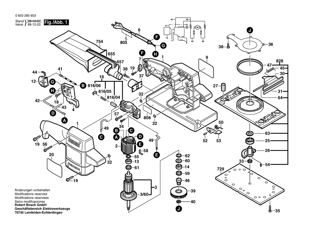 Bosch PSS 28 AE / 0603285603 / EU 230 Volt Spare Parts