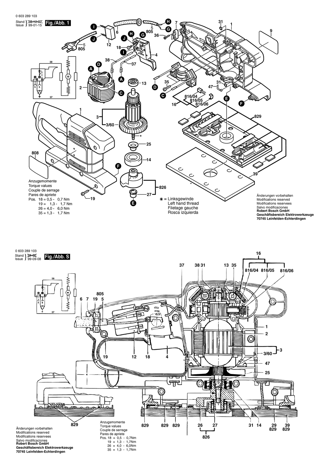 Bosch PSS 23 / 0603289103 / EU 230 Volt Spare Parts