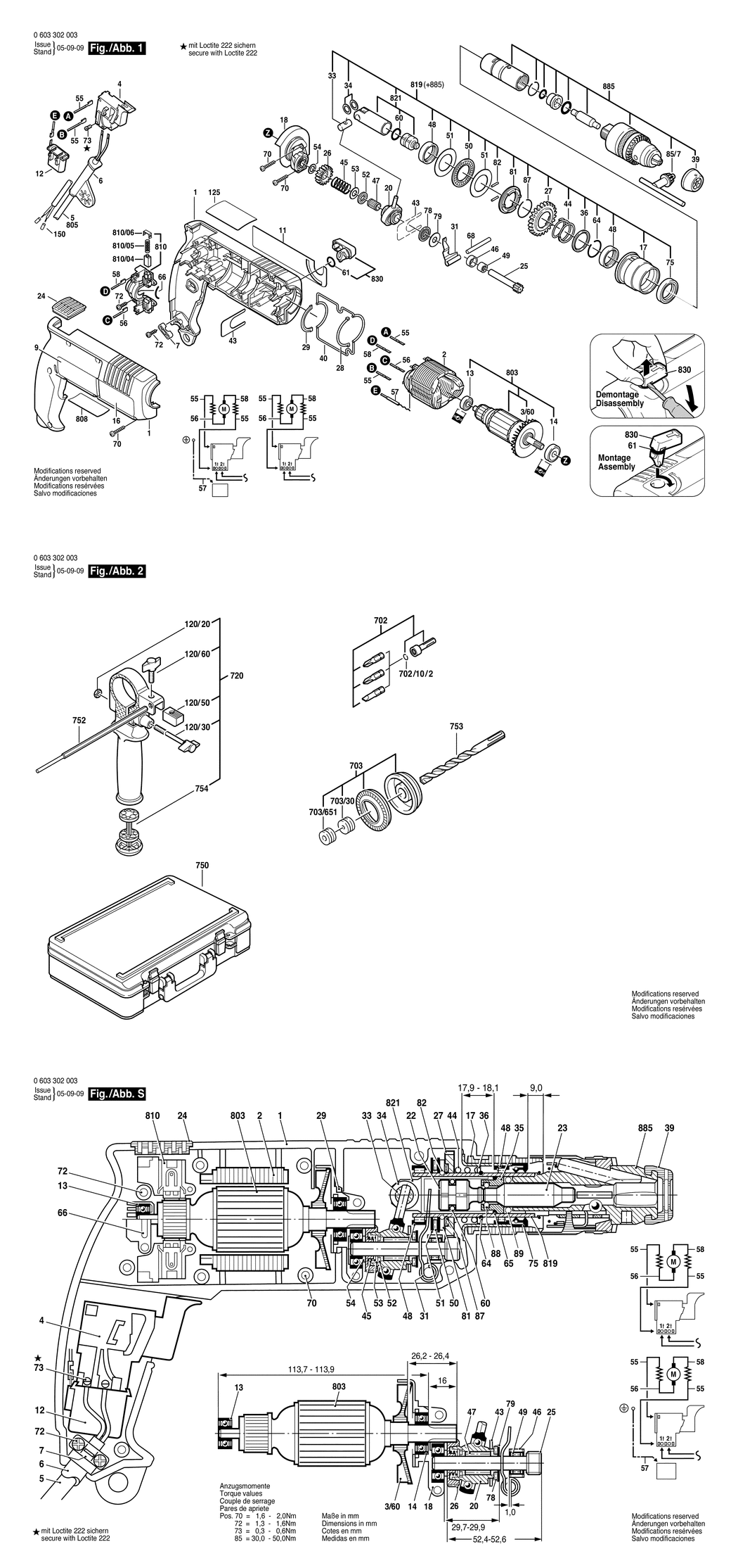 Bosch PBH 1 / 0603302003 / EU 230 Volt Spare Parts