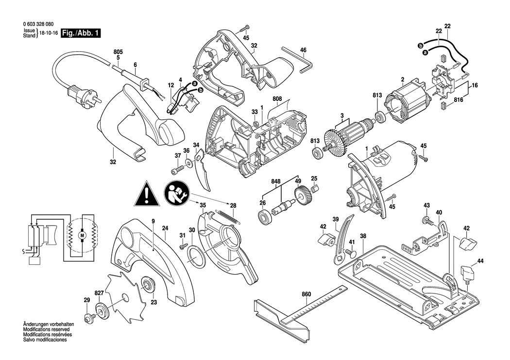 Bosch PKS 40 / 0603328080 / EU 230 Volt Spare Parts