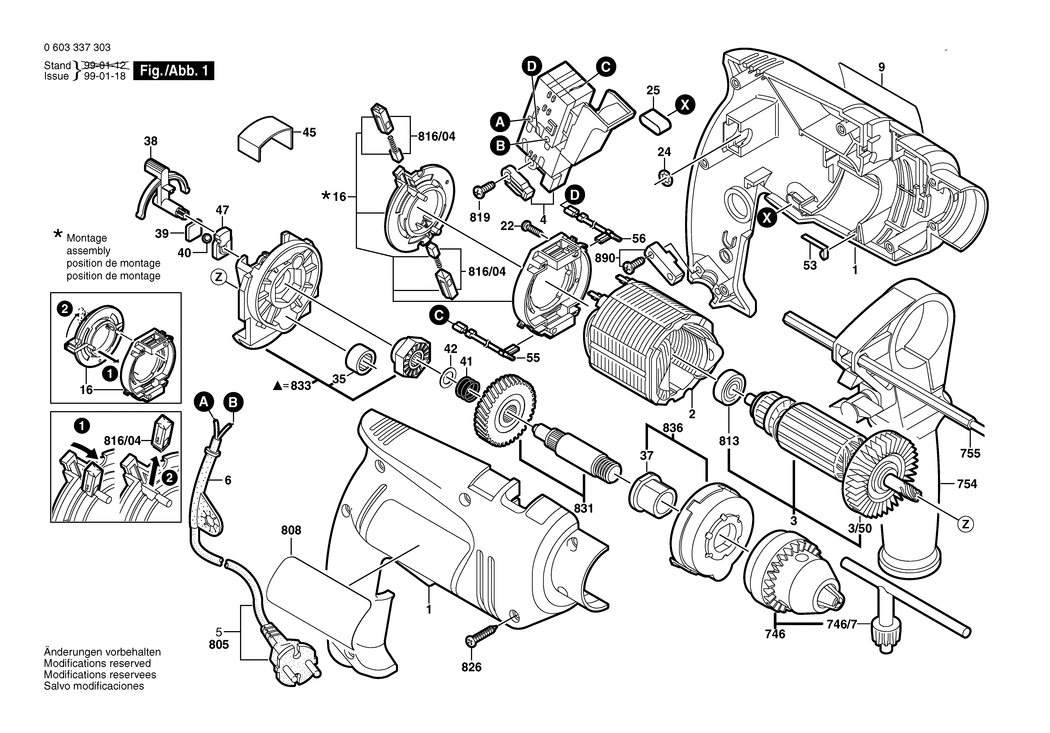 Bosch PSB 450 / 0603337342 / GB 230 Volt Spare Parts