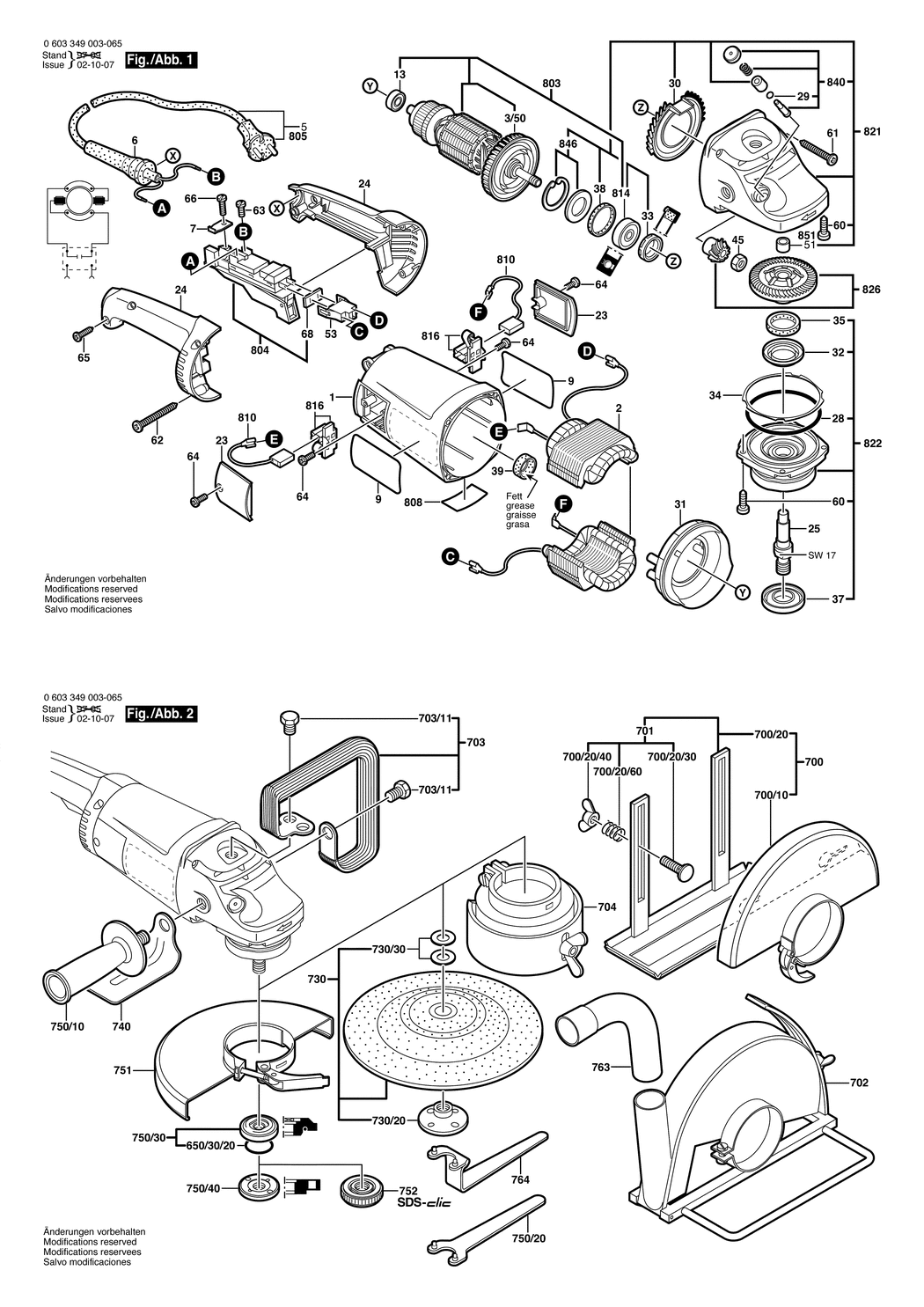 Bosch PWS 1800 / 0603349003 / EU 230 Volt Spare Parts