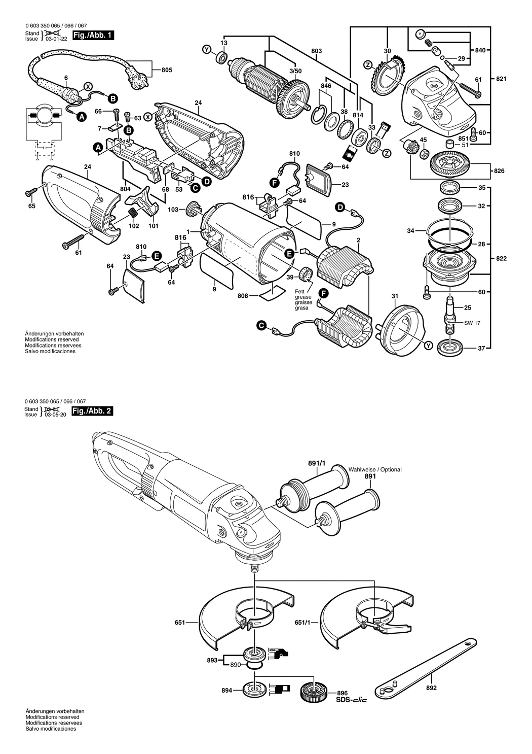 Bosch PWS 21-230 / 0603350066 / F 230 Volt Spare Parts