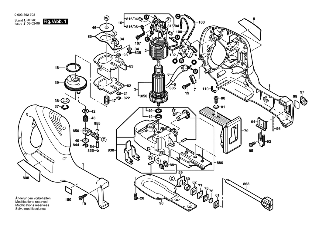 Bosch PFZ 700 PE / 0603362703 / EU 230 Volt Spare Parts