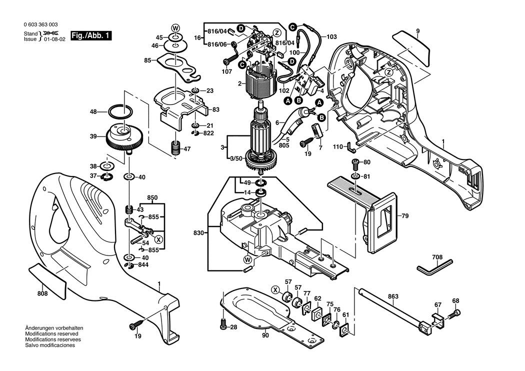 Bosch PFZ 600 / 0603363003 / EU 230 Volt Spare Parts