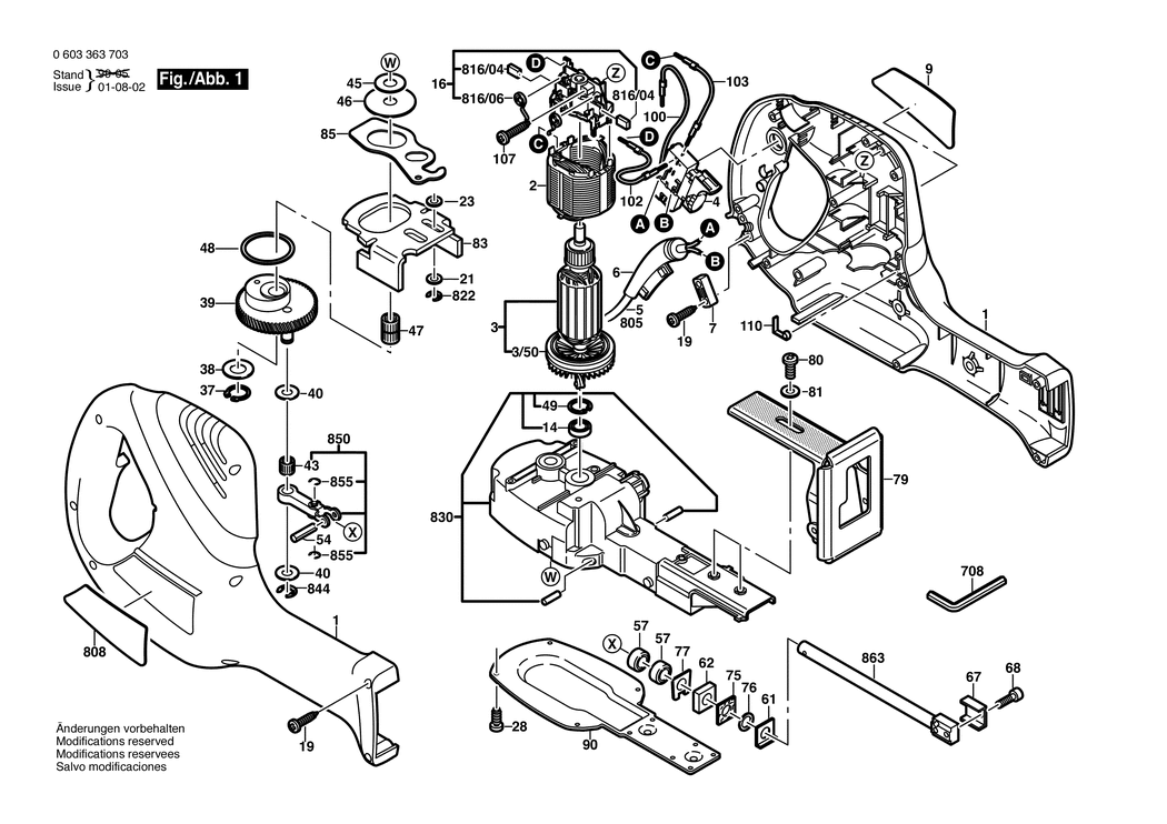 Bosch PFZ 600 E / 0603363703 / EU 230 Volt Spare Parts