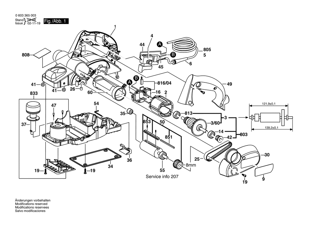 Bosch PHO 16-82 / 0603365032 / CH 230 Volt Spare Parts