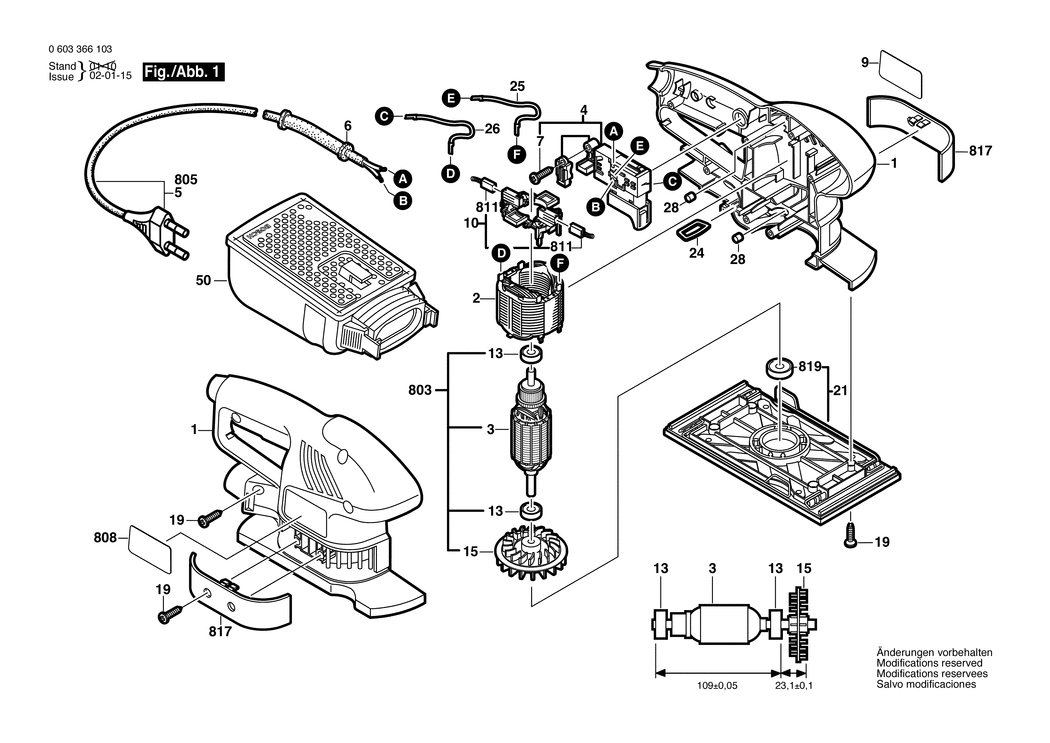 Bosch PSS 180 AC / 0603366180 / EU 230 Volt Spare Parts