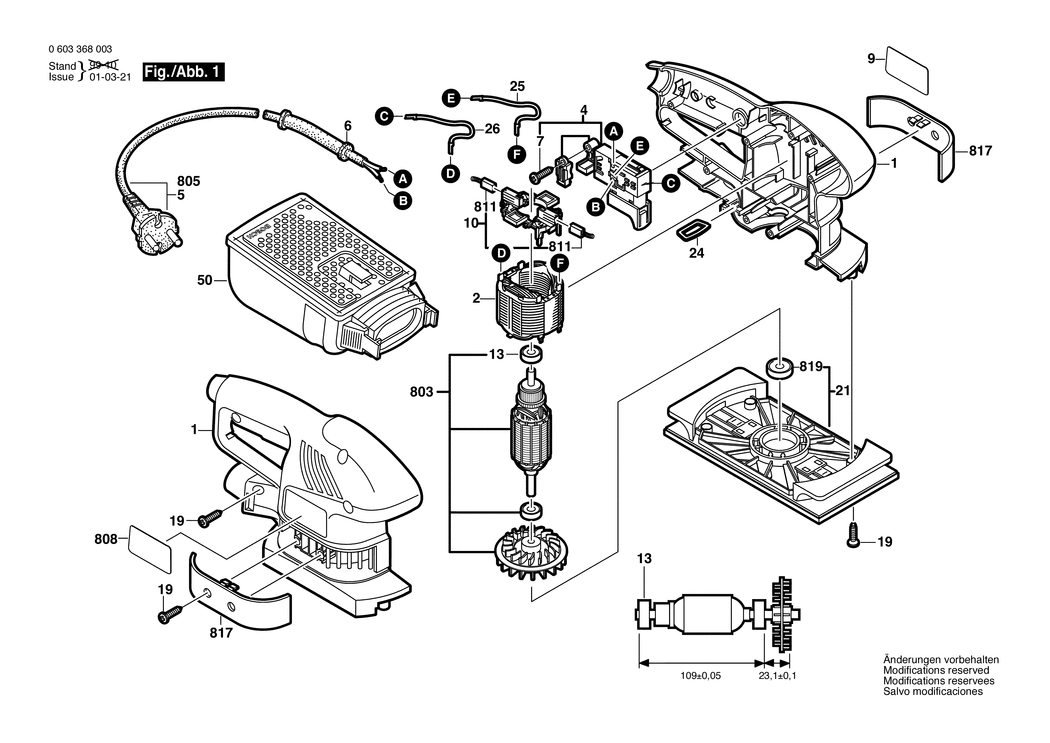 Bosch PSS 240 A / 0603368003 / EU 230 Volt Spare Parts