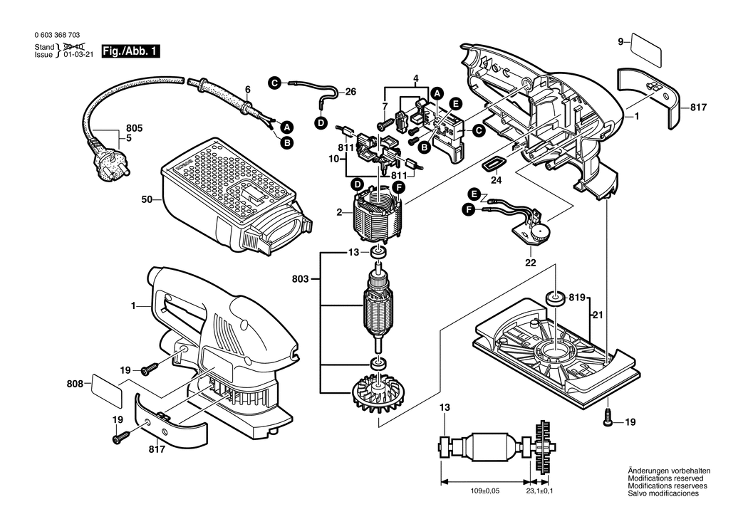 Bosch PSS 240 AE / 0603368703 / EU 230 Volt Spare Parts