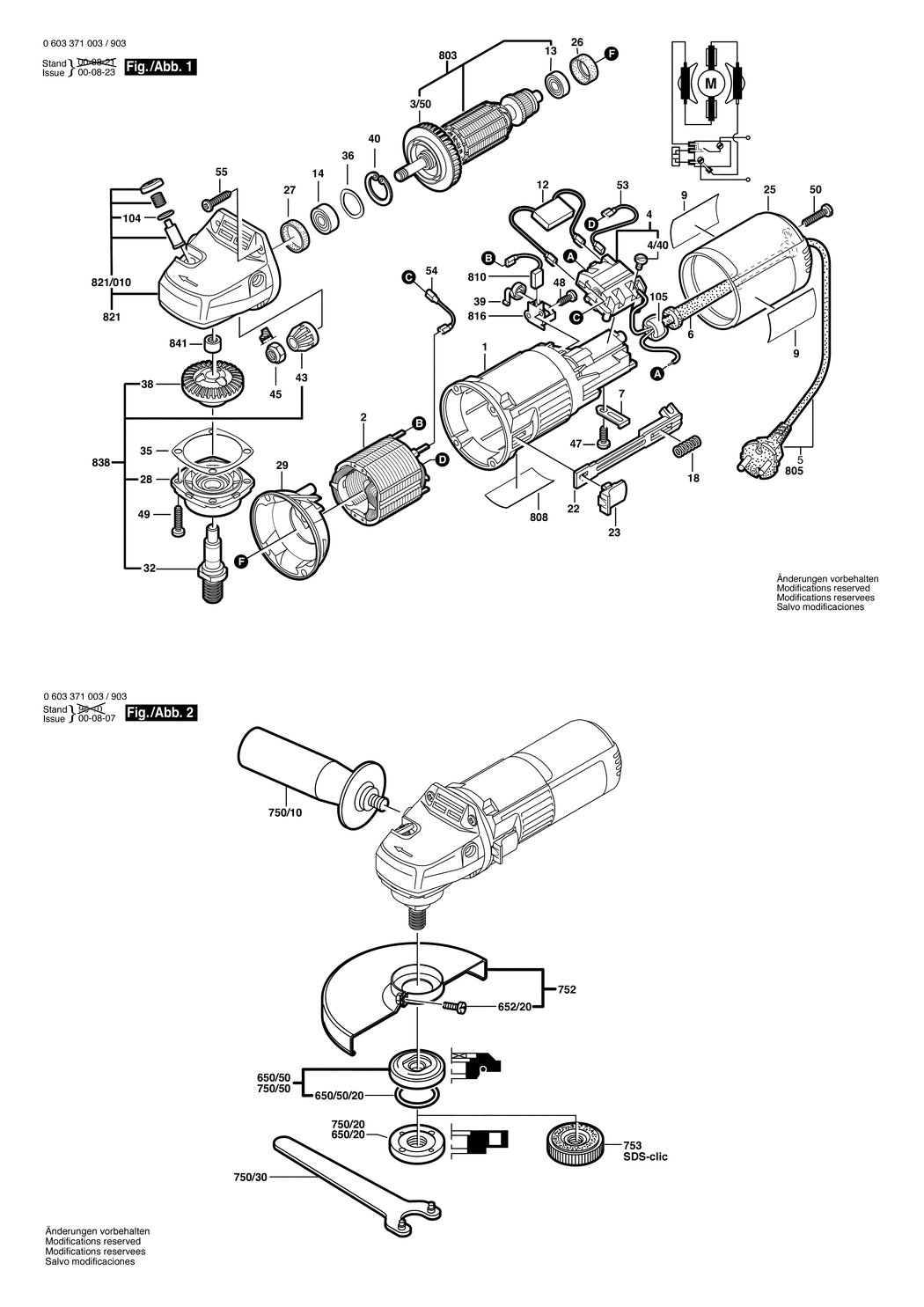 Bosch PWS 600 / 0603371032 / CH 230 Volt Spare Parts