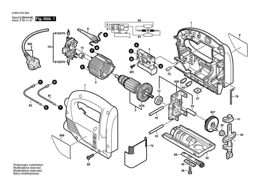 Bosch PST 550 / 0603379003 / EU 230 Volt Spare Parts