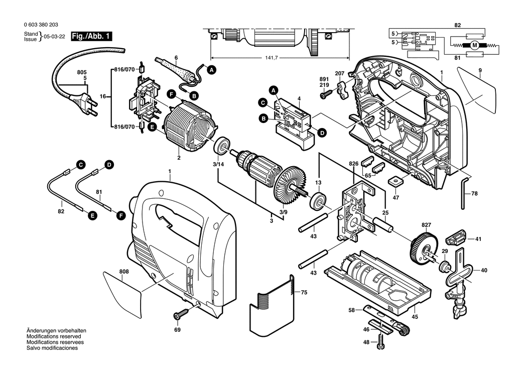 Bosch PST 550 / 0603379203 / EU 230 Volt Spare Parts