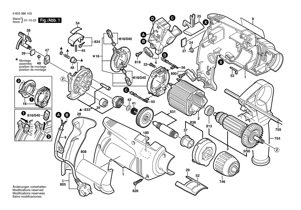 Bosch PSB 650-2 / 0603386103 / EU 230 Volt Spare Parts