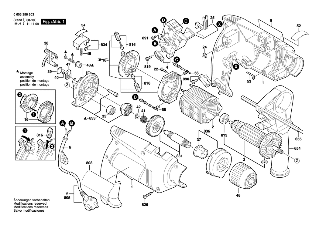 Bosch PSB 650 RE / 0603386603 / EU 230 Volt Spare Parts