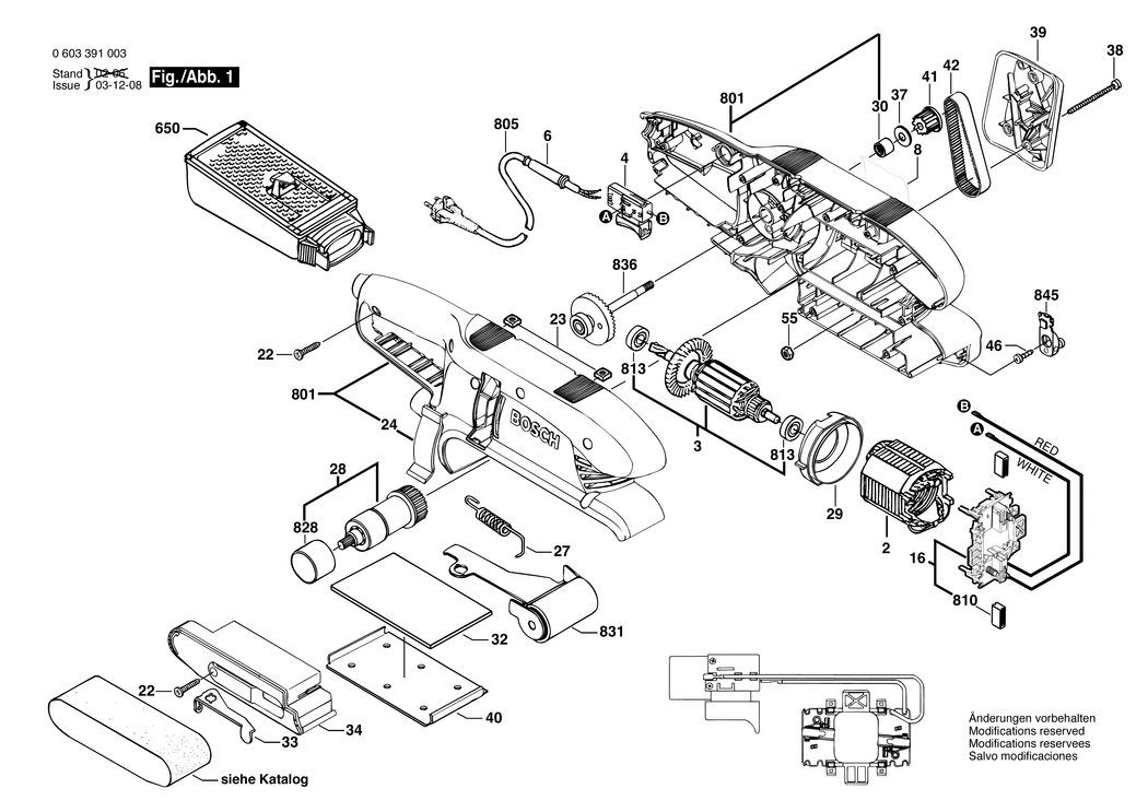 Bosch PBS 7 A / 0603391032 / CH 230 Volt Spare Parts