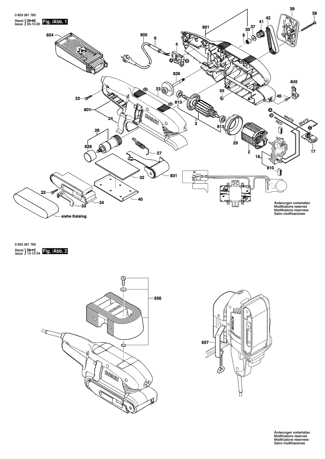 Bosch PBS 7 AE / 0603391760 / EU 230 Volt Spare Parts