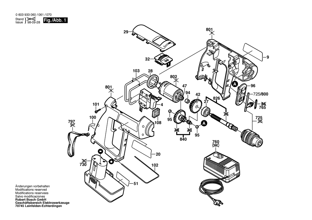 Bosch PBM 7.2 VS-2 / 0603933003 / EU 7.2 Volt Spare Parts