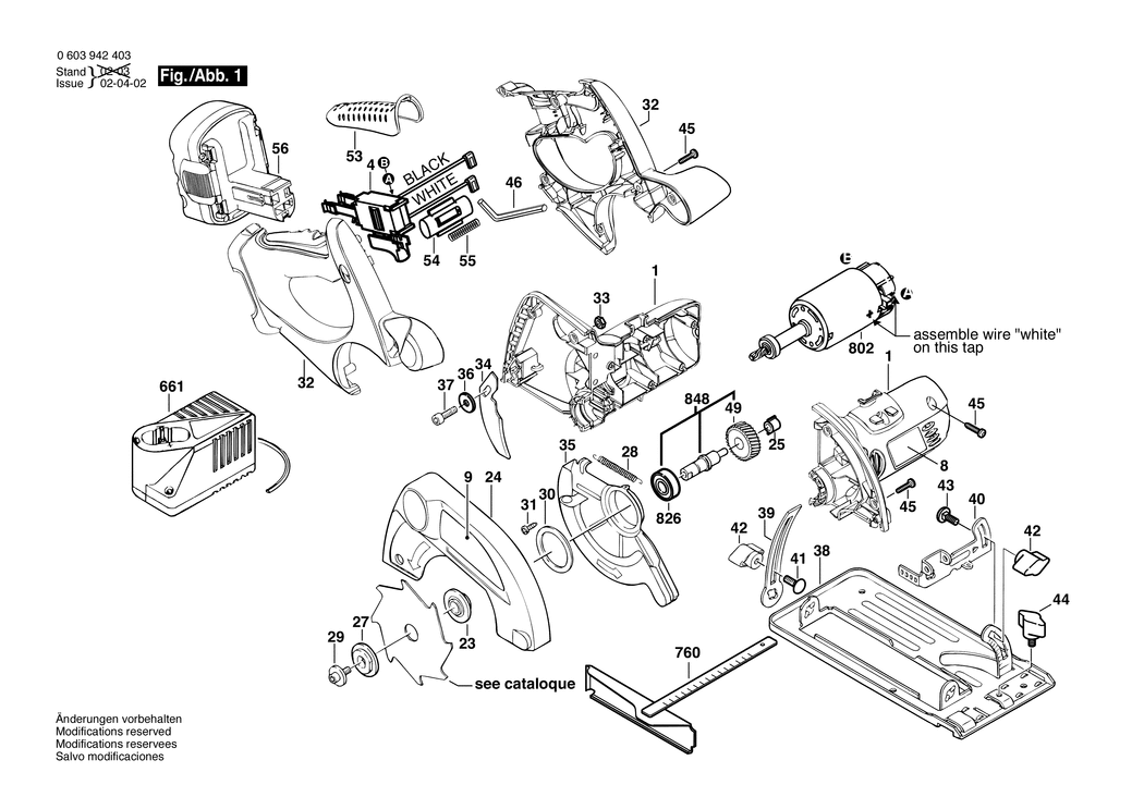 Bosch PKS 14.4 V / 0603942442 / GB 14.4 Volt Spare Parts