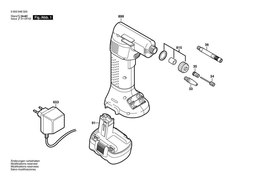 Bosch PAG 12 V / 0603946503 / EU 12 Volt Spare Parts