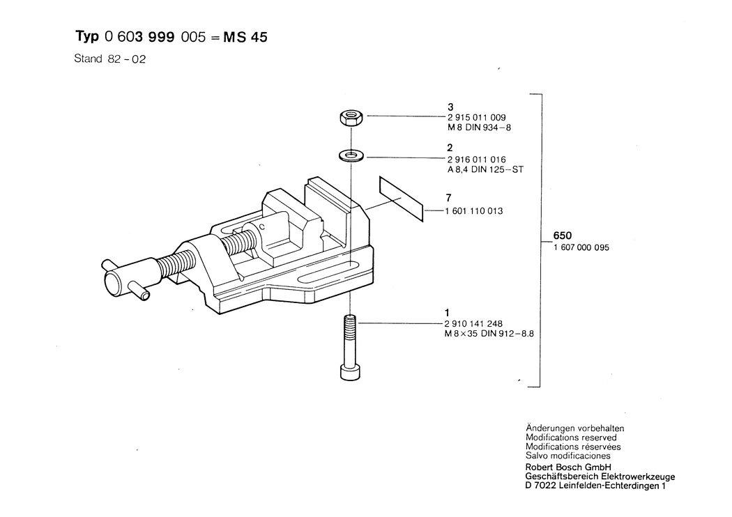 Bosch MS 48 / 0603999005 / --- Spare Parts