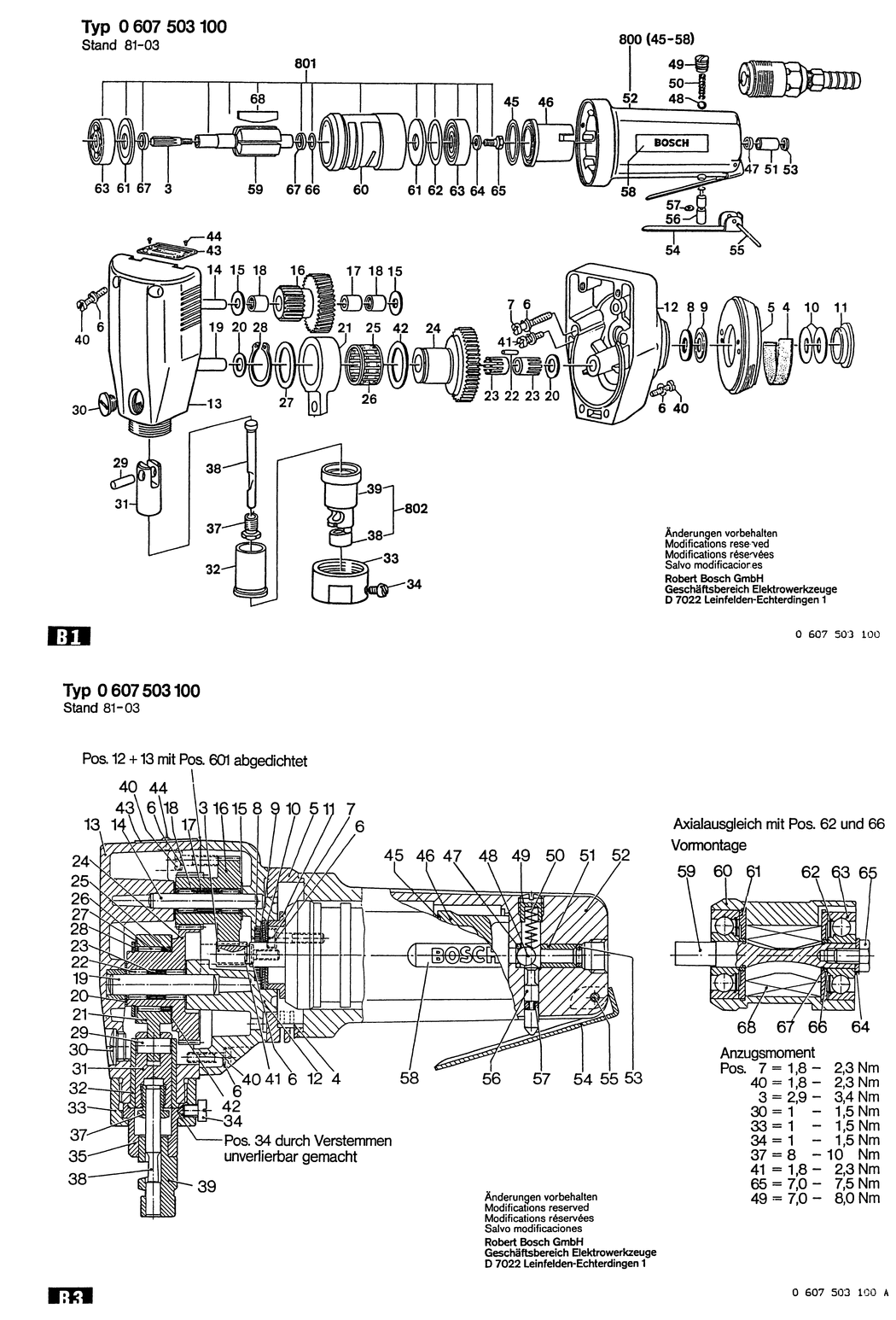 Bosch ---- / 0607503100 / --- Spare Parts