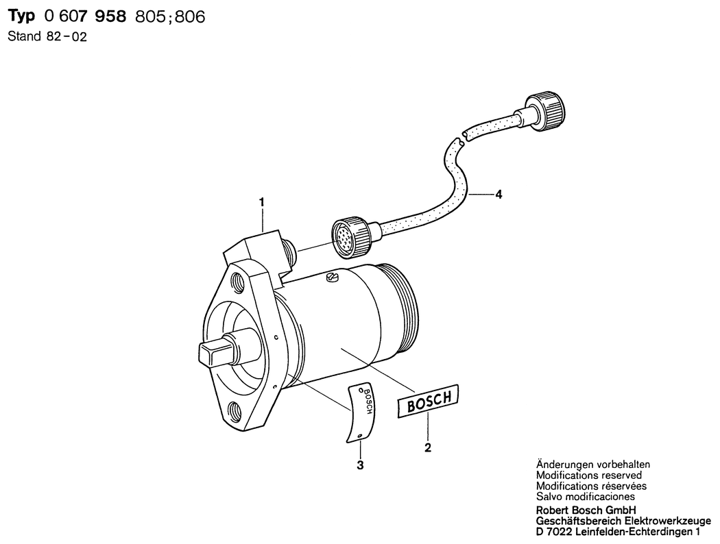 Bosch ---- / 0607958805 / --- Spare Parts