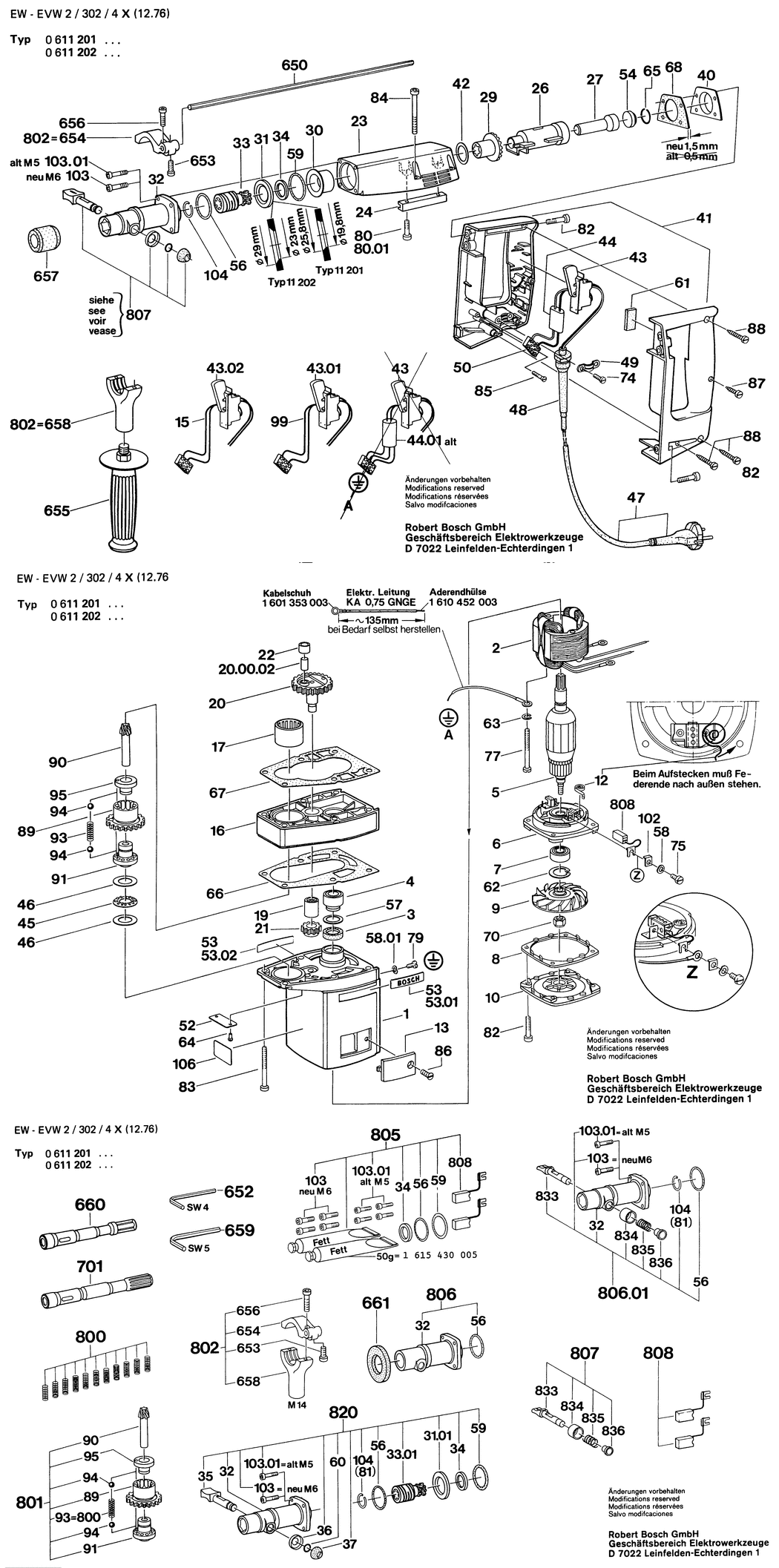 Bosch ---- / 0611201001 / EU 220 Volt Spare Parts