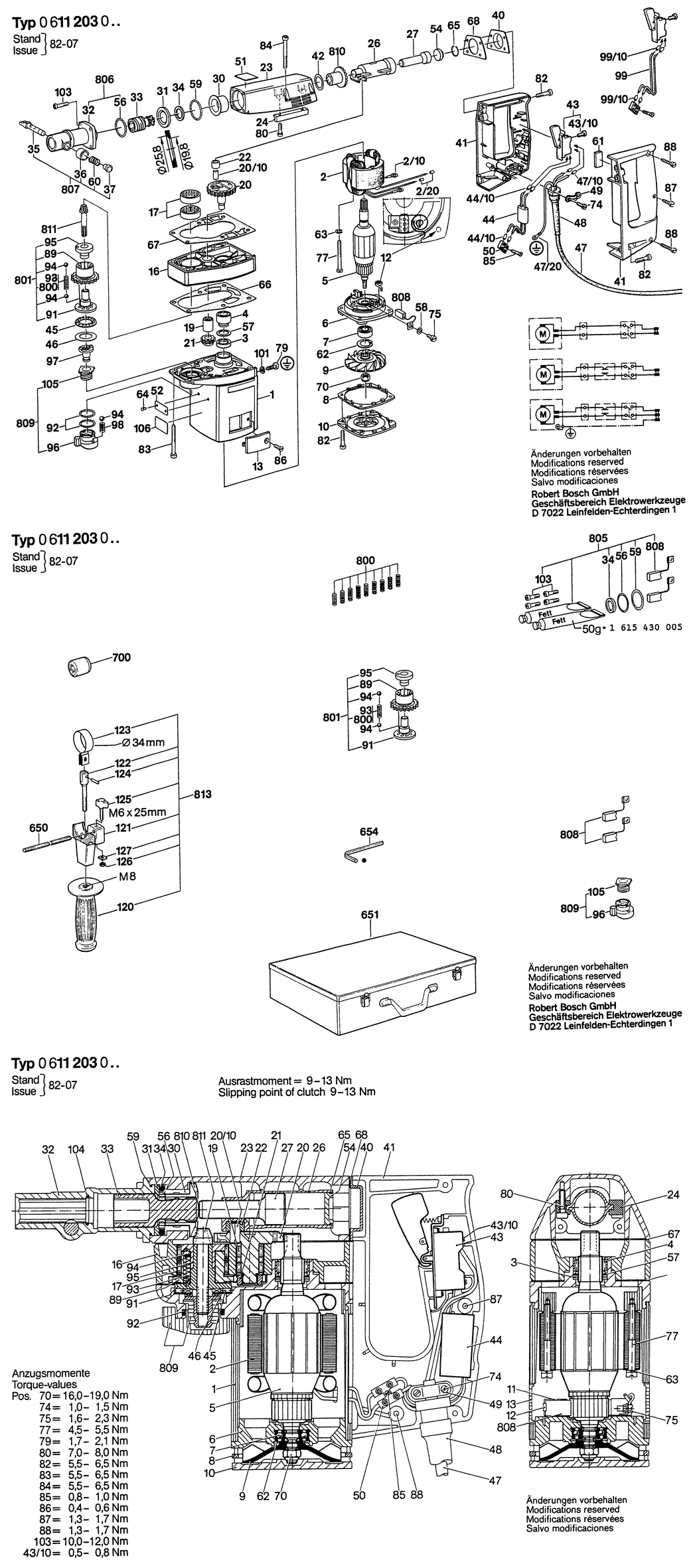 Bosch ---- / 0611203001 / EU 110 Volt Spare Parts