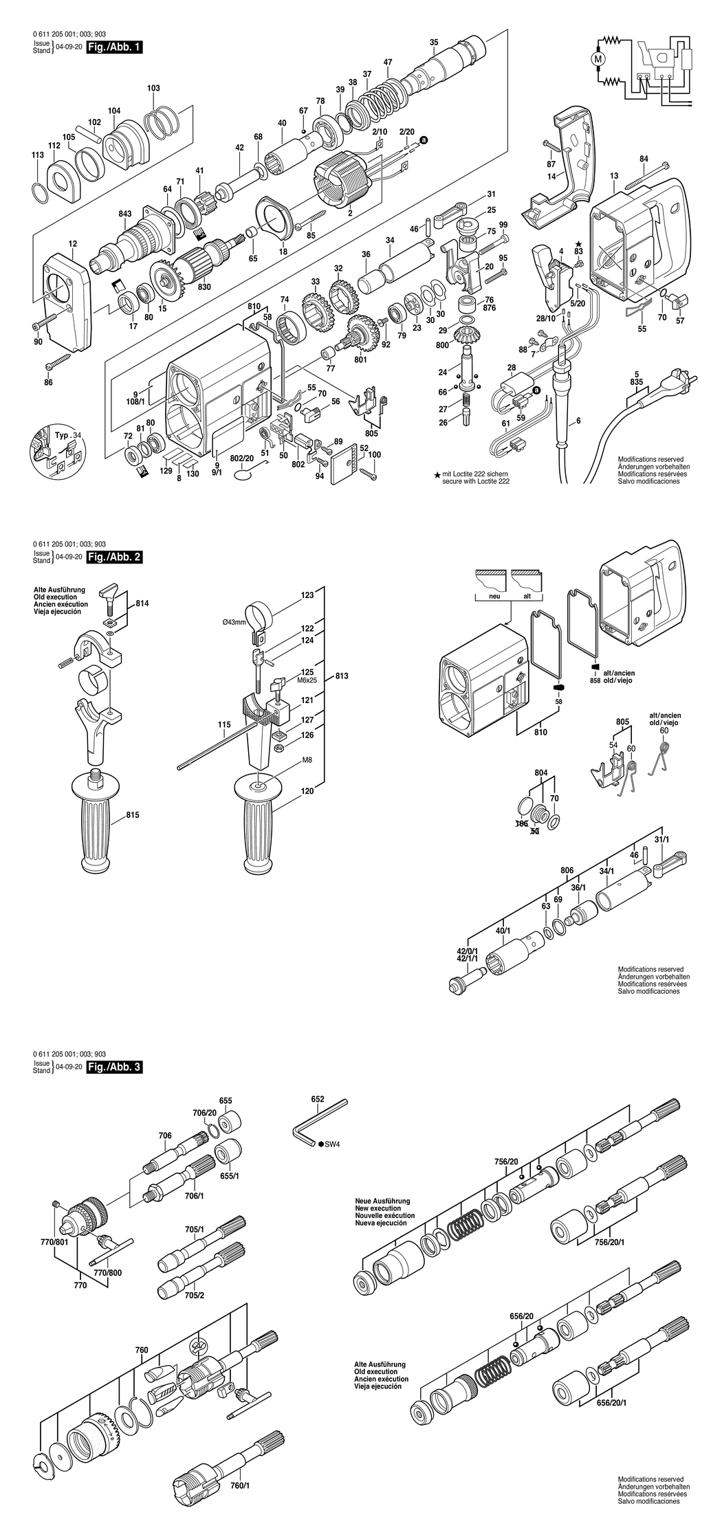 Bosch UBH 4/26 / 0611205001 / EU 110 Volt Spare Parts