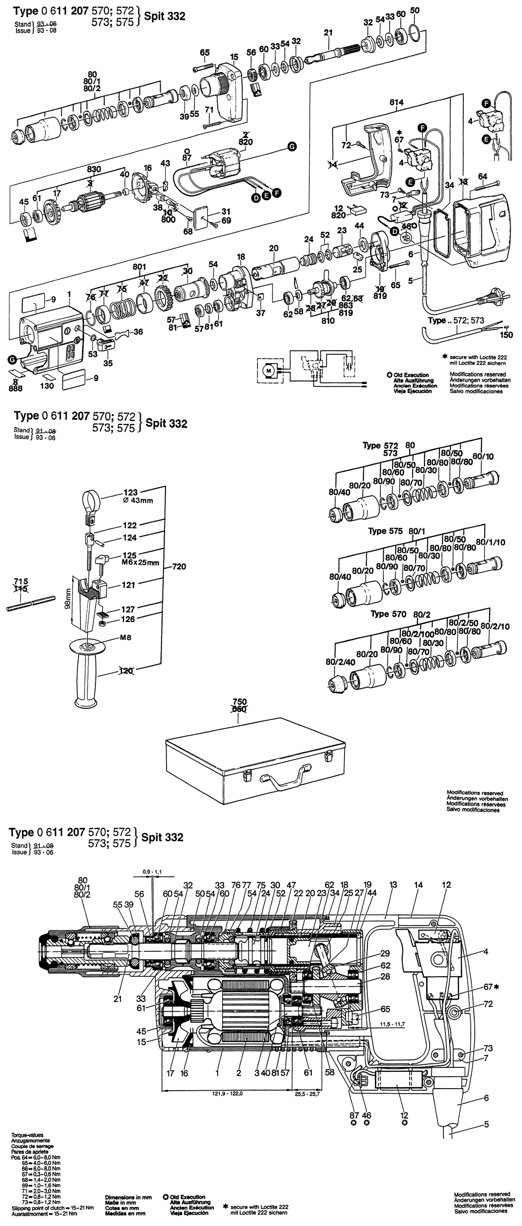 Bosch 332 / 0611207572 / GB 110 Volt Spare Parts