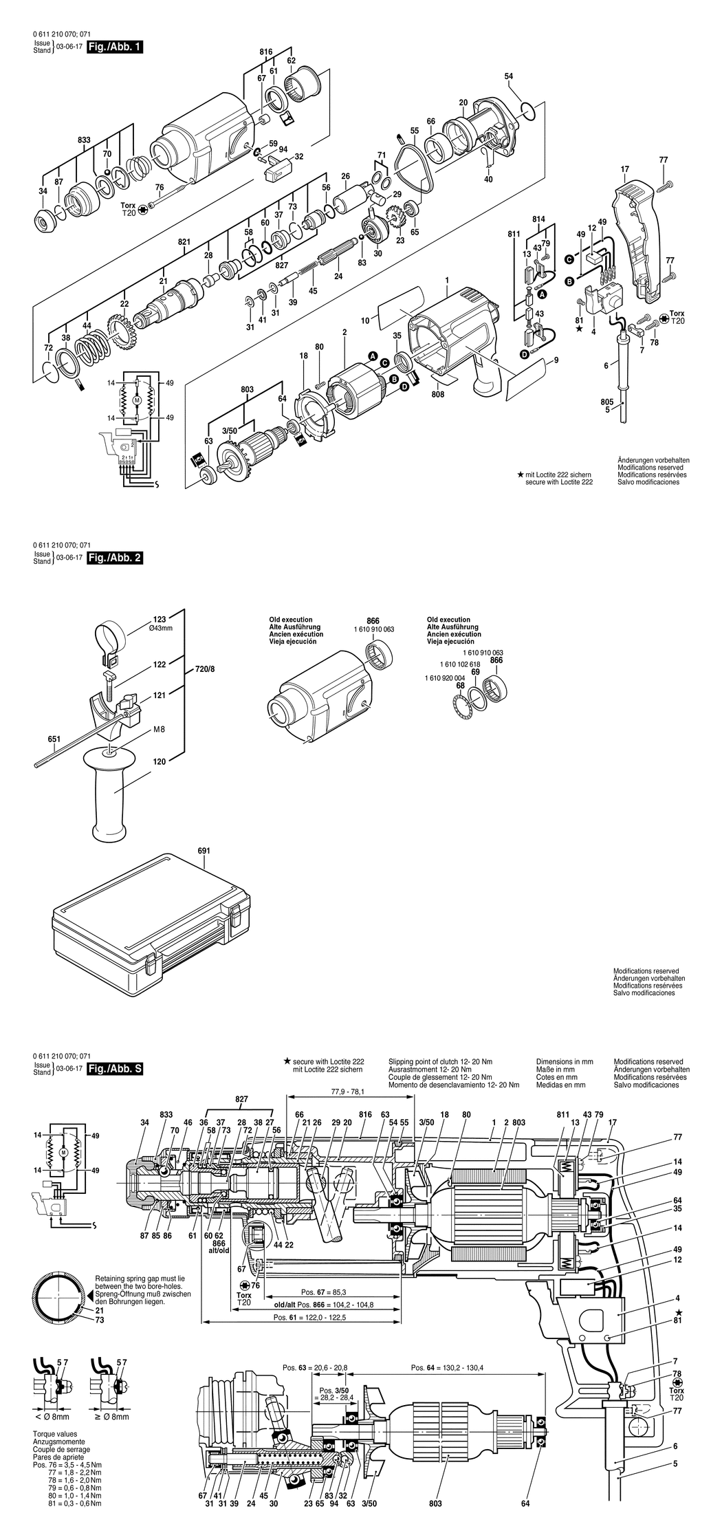 Bosch 320-070 / 0611210070 / EU 230 Volt Spare Parts