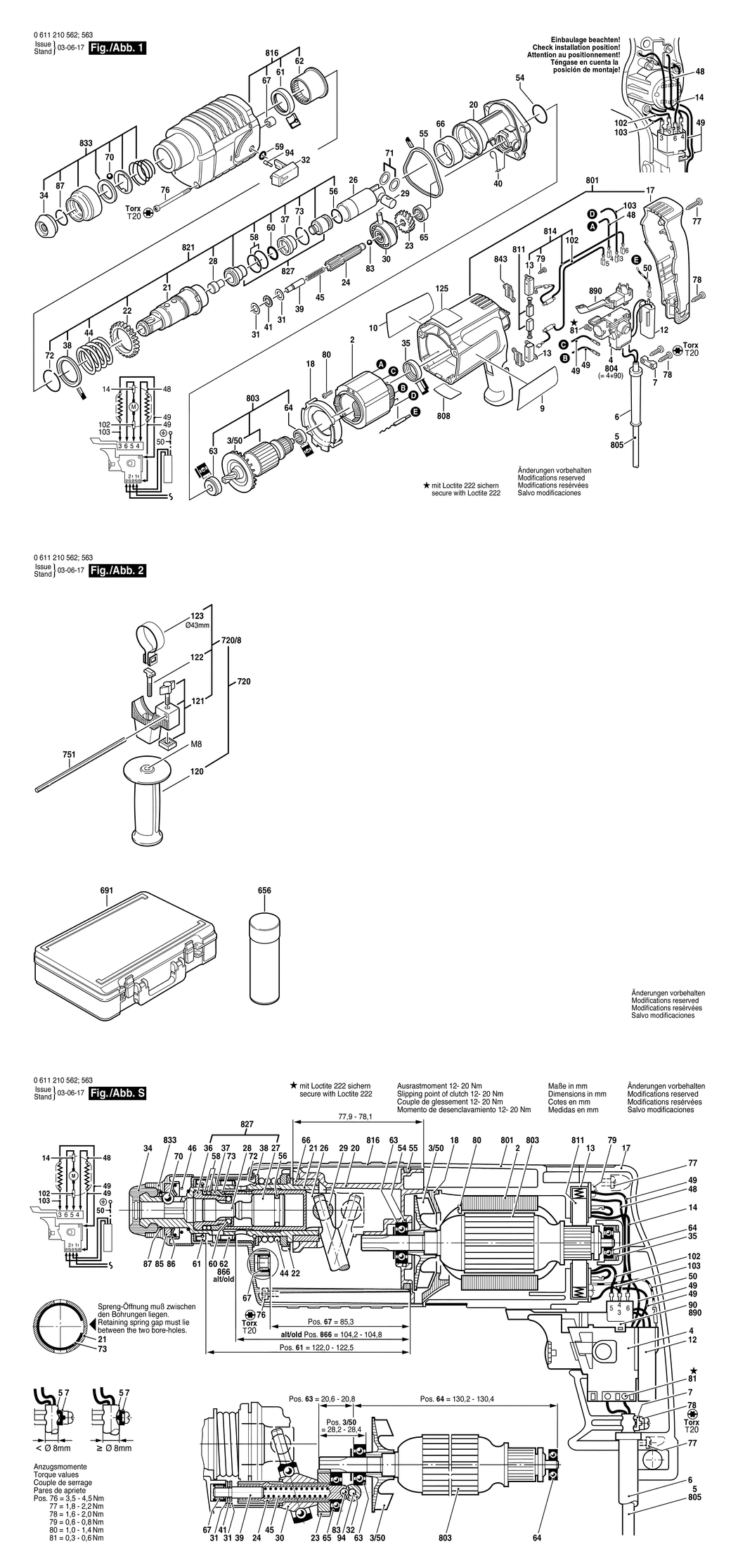 Bosch H 20 RLE / 0611210562 / EU 230 Volt Spare Parts