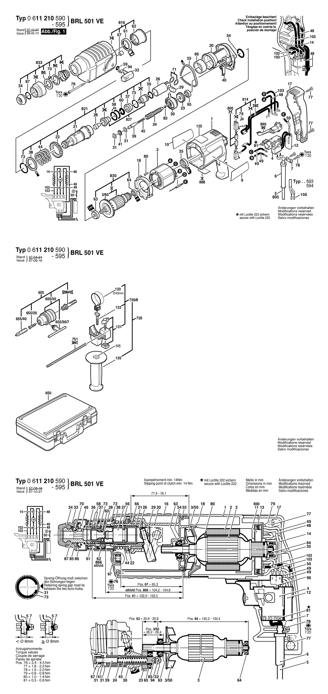 Bosch BRL 501 VE / 0611210590 / EU 230 Volt Spare Parts