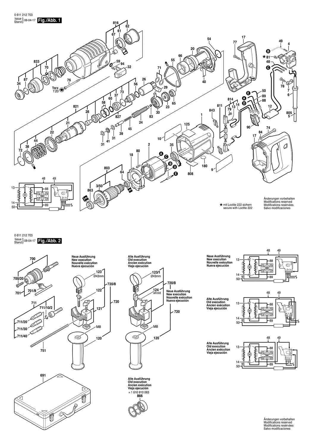 Bosch 510 / 0611212679 / F 220 Volt Spare Parts